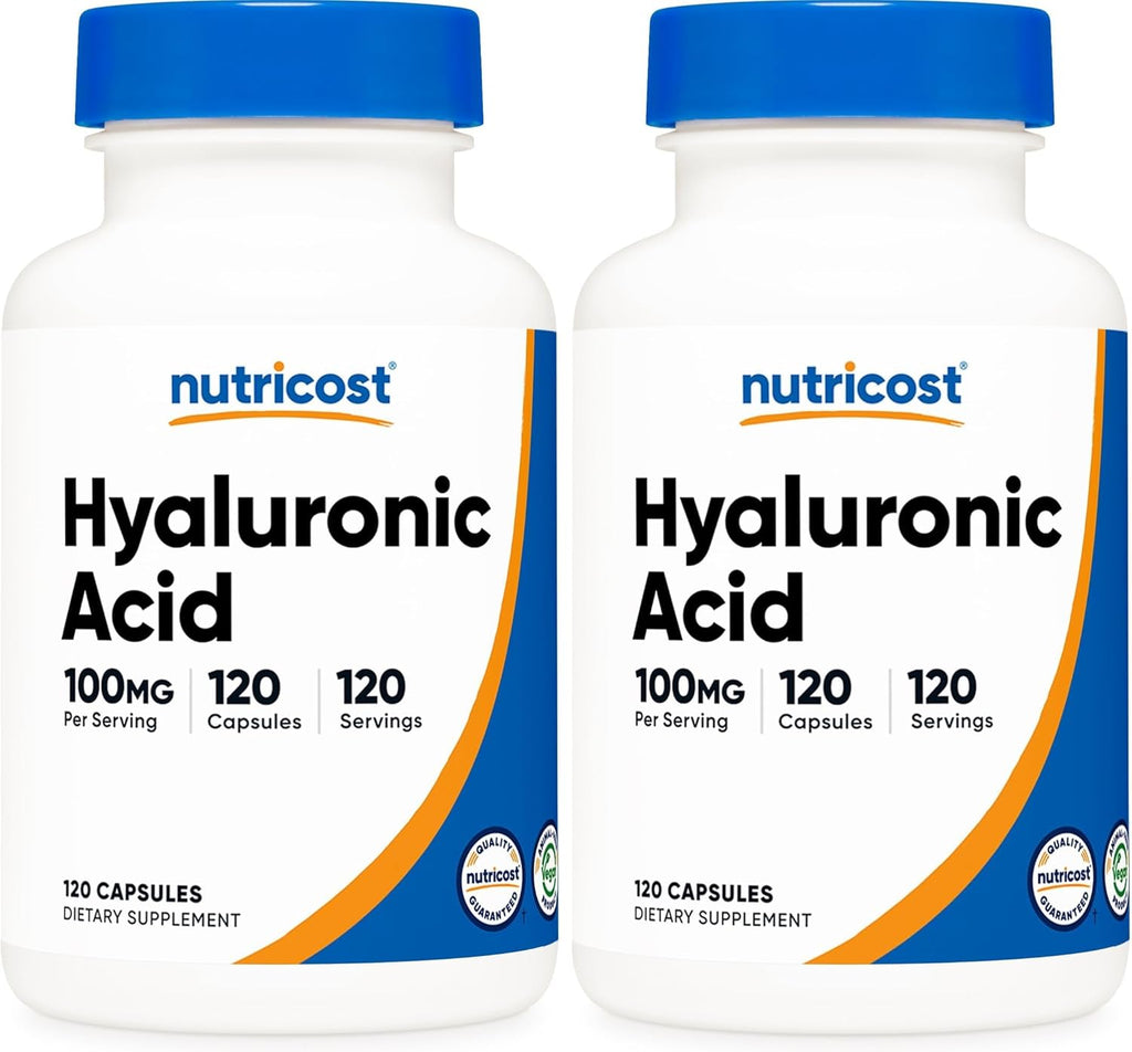 Nutricost Hyaluronic Acid Capsules 100mg,120 Vegetarian Capsules - Gluten Free, Non-GMO (Pack of 2)