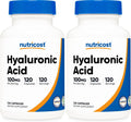 Nutricost Hyaluronic Acid Capsules 100mg,120 Vegetarian Capsules - Gluten Free, Non-GMO (Pack of 2)