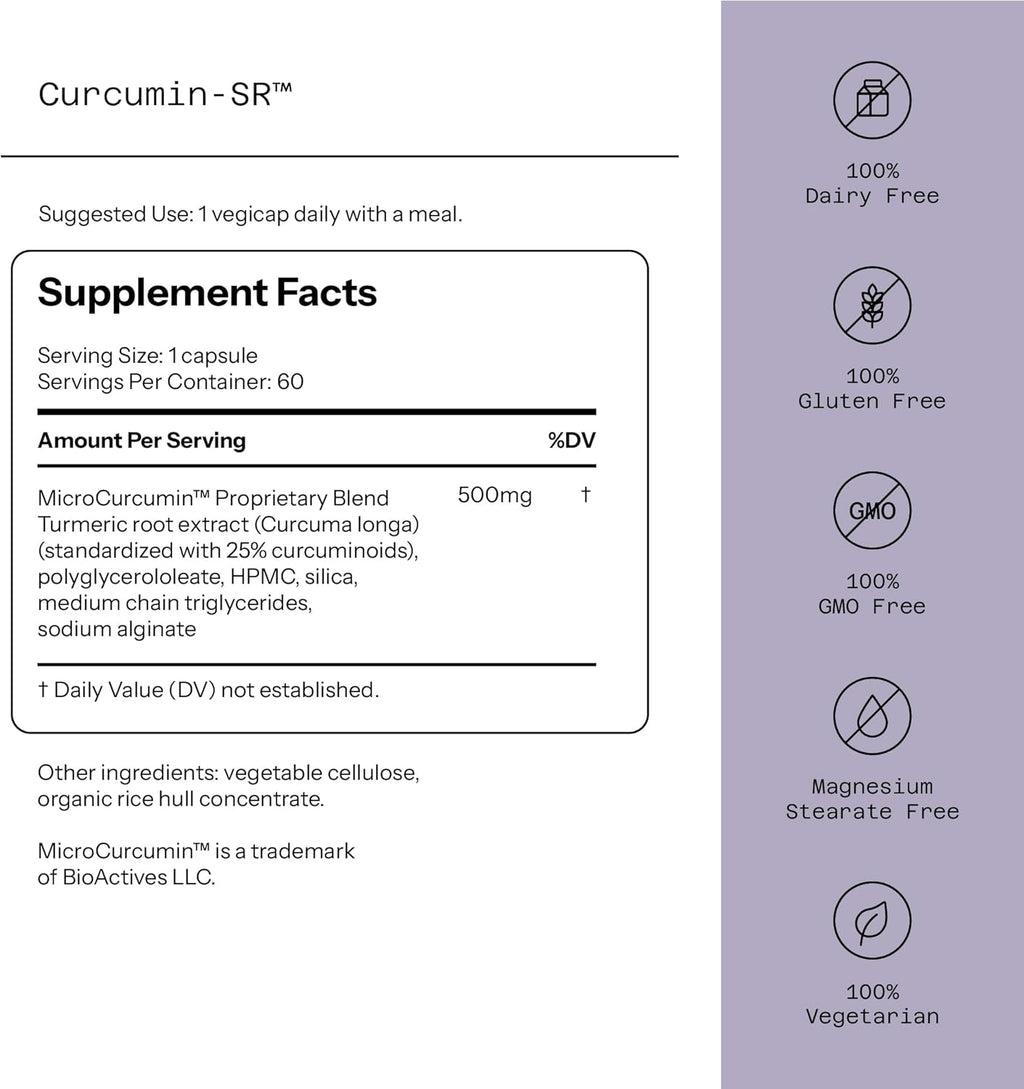 Quality of Life Curcumin-SR - Healthy Aging, Inflammation Support - 60 Vegicaps