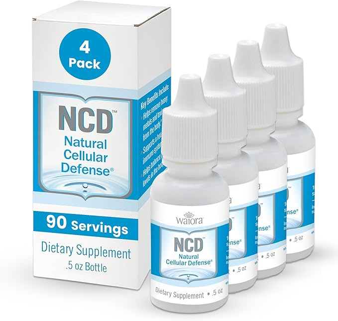 Natural Cellular Defense (NCD) Liquid Supplement, Advanced Mineral & Botanical Formula, Daily Immune & Cellular Wellness, Easy Absorption Drops, pH Balance, Cleansing (Four .5 oz Bottles, 360 serv.)