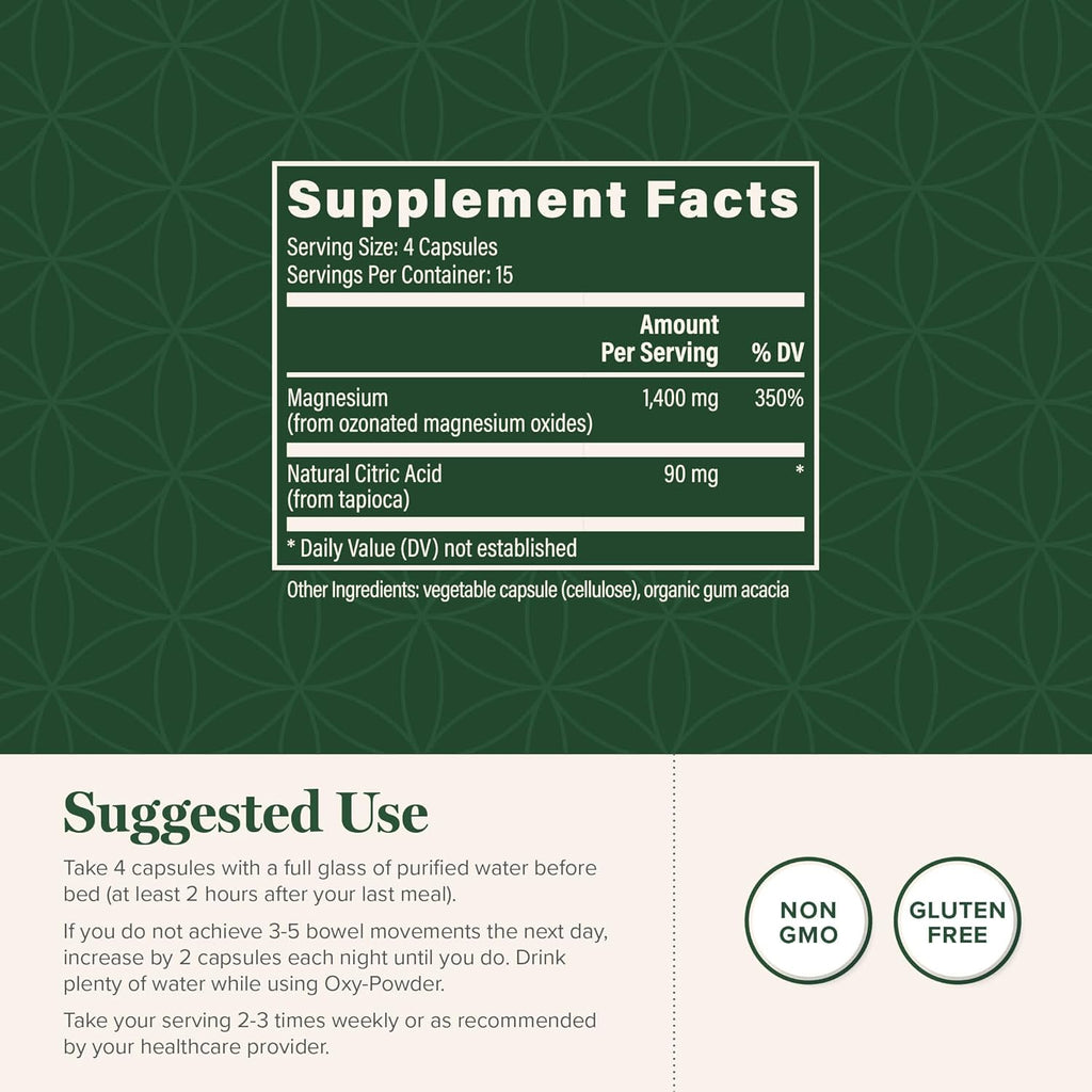 Global Healing Oxy-Powder Colon Cleanse, Constipation Relief for Women & Men, Magnesium Oxide Colon Cleanser & Detox for Weight Loss, Gut Cleanse Detox for Women and Men