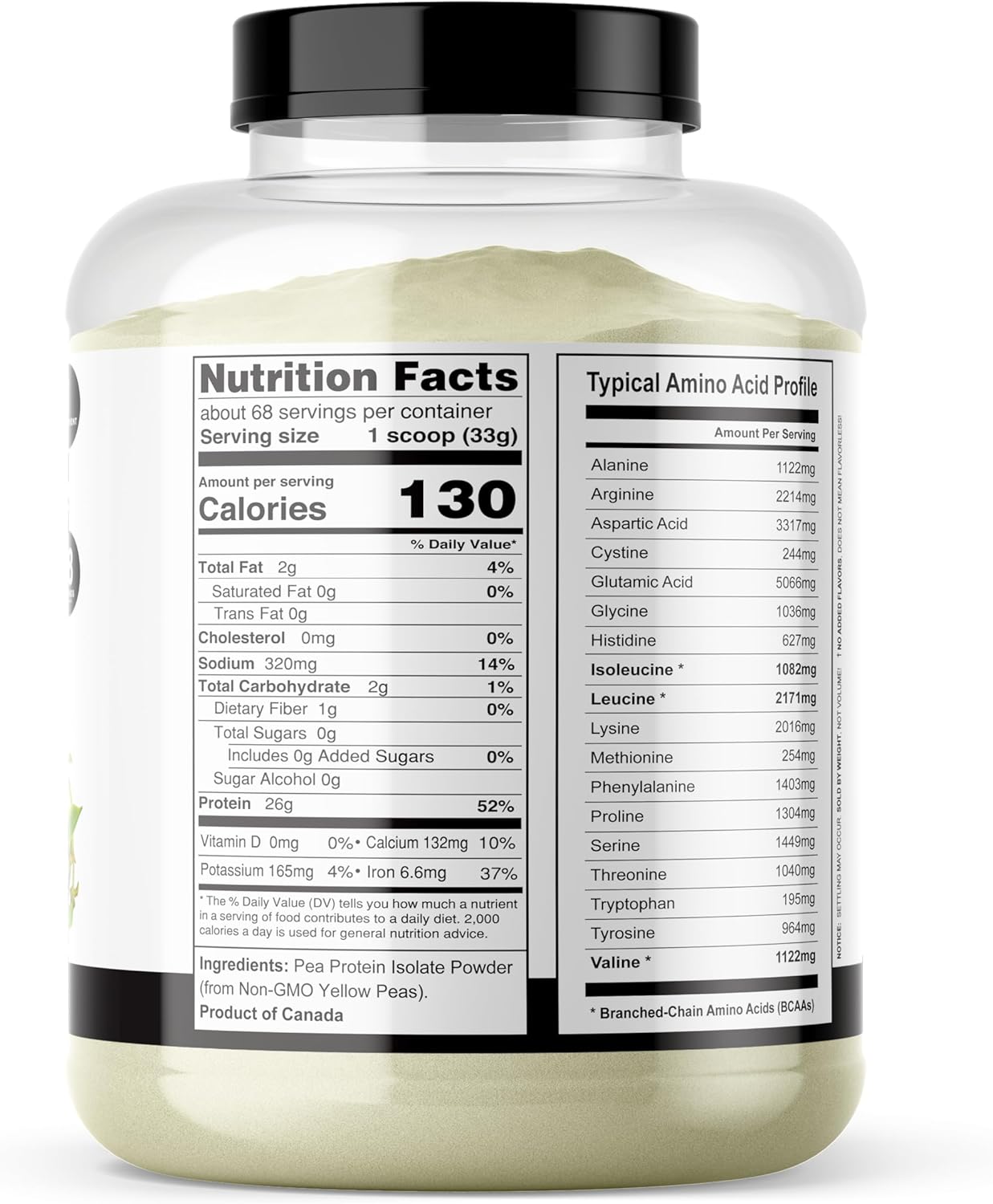 It's Just! - 100% Pea Protein, Vegan Plant Based, Grown in Canada, Premium Quality, Smooth Texture, Gluten Free, Keto Friendly (5 Pound, Unflavored)