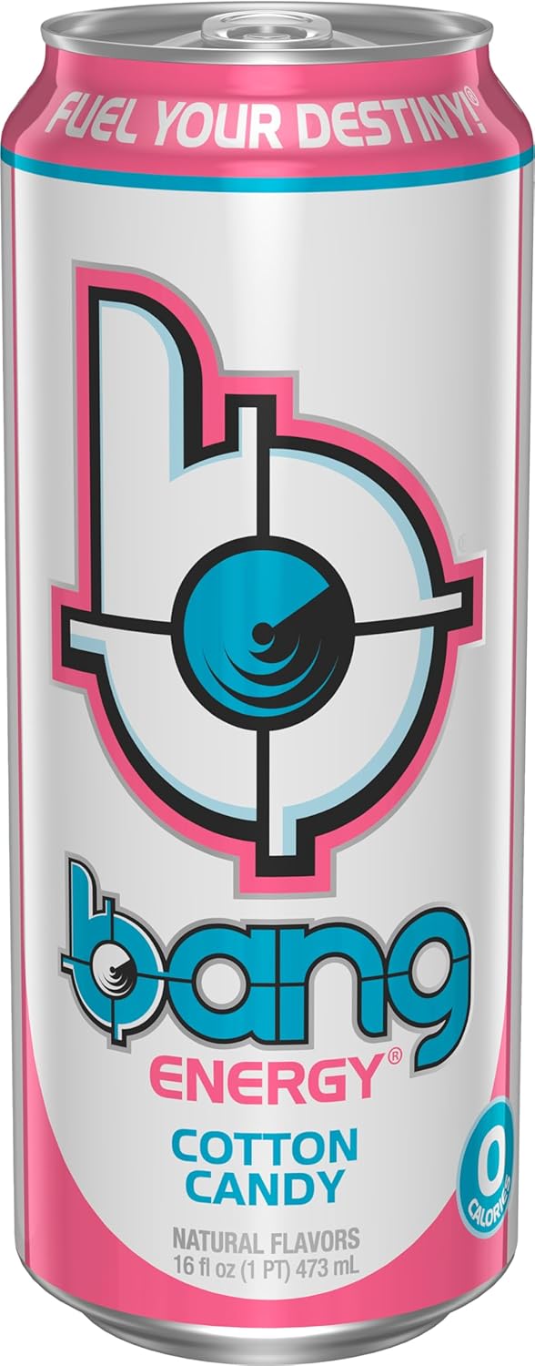 Bang Energy Cotton Candy, Sugar-Free Energy Drink, 16-Ounce (Pack of 12)
