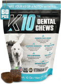 K10 Dental Chews (60 Count) – Low-Calorie Dog Chew with Human-Grade Ingredients – Dog Chews That Support Fresh Breath, Oral Hygiene, Digestion & Vitality – Vet-Preferred Dental Treats for Dogs