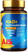 AJS NAD+ Cellular Energy – NR Supplement with PQQ, Resveratrol, Lycopene, Spermidine, L-Ergothioneine, and Collagen Peptides – 90 Capsules for Cellular Support