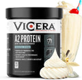 A2 Protein Powder, Vanilla Creme, 25 G Protein per Serving, Organic A2/A2 Whey Casein Blend with Probiotics and Celtic Sea Salt, Gluten Free Workout Supplement, Non GMO, 20 Servings, 27.4 Oz