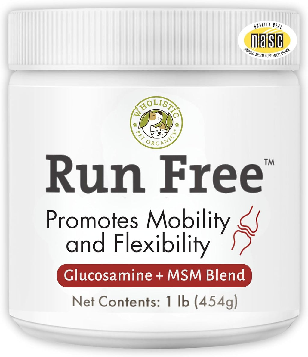 Wholistic Pet Organics Joint Supplement for Dogs - 1 Lb - Daily Dog Hip and Joint Supplement with Glucosamine Chondroitin & MSM to Support Mobility - All Breeds & Ages - Organic Glucosamine for Dogs