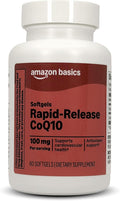 Amazon Basics Rapid-Release CoQ10 Heart Health Softgels, 100 mg 60 Count