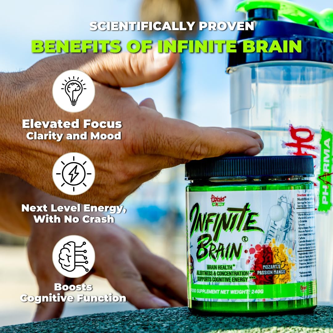 Psycho Pharma. Infinite Brain Nootropic Game Changer. Compete Win (Mozart's Passion Mango, 30 Serving)