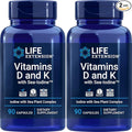 Life Extension Vitamins D and K with Sea-Iodine, 90 Caps (Pack of 2)