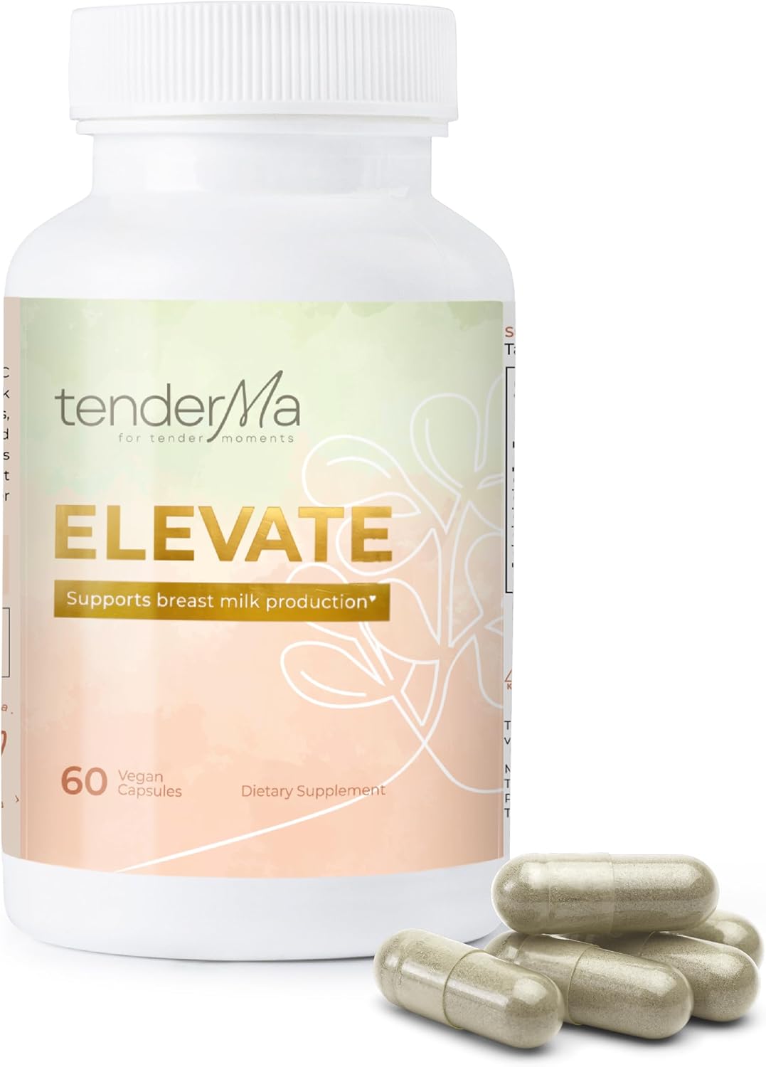 Elevate Lactation Supplement – Fenugreek, Moringa, Blessed Thistle, Fennel & Alfalfa – Herbal Breastfeeding Support Supplement – Vegan, Non-GMO, 60 Capsules