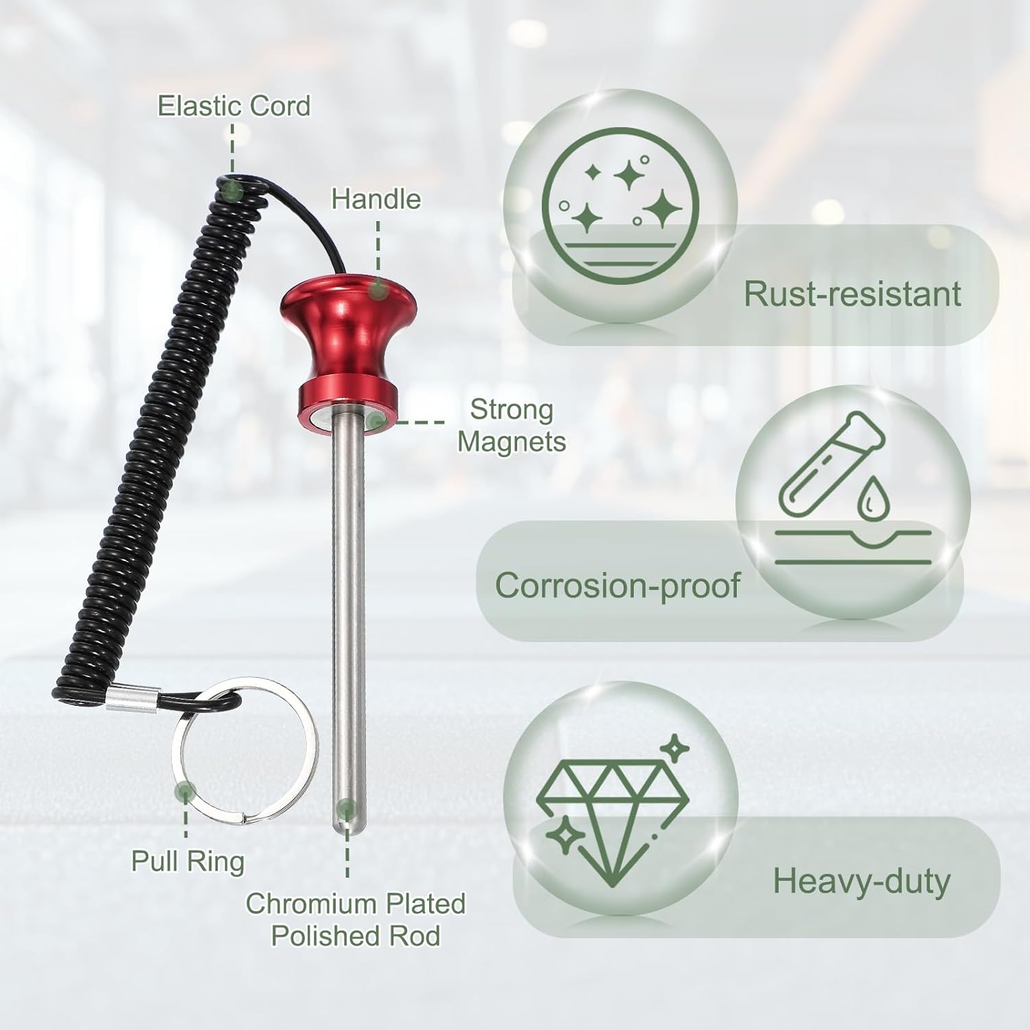 Weight Stack Pin, Weight Gym Pin Strength Training Equipment Replacement with Pull Rope for Home Gym Club