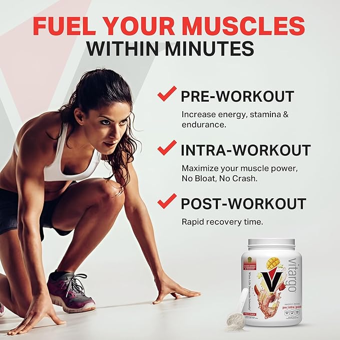 Vitargo Carbohydrate Powder, 2X Faster Digesting - 4.4 LB Fruit Punch, No Bloat, No Crash, Pre, Intra & Post, Sugar-Free Complex Carb Powder for Recovery, Endurance & Muscle Gain, Made in USA