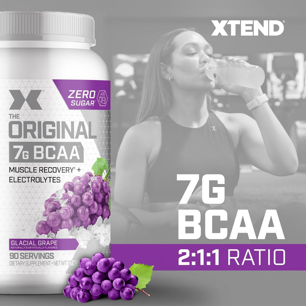 Original BCAA Powder 7g BCAA and 2.5g L-Glutamine, Sugar Free Post Workout Muscle Recovery Drink with Amino Acids for Men & Women, 90 Servings