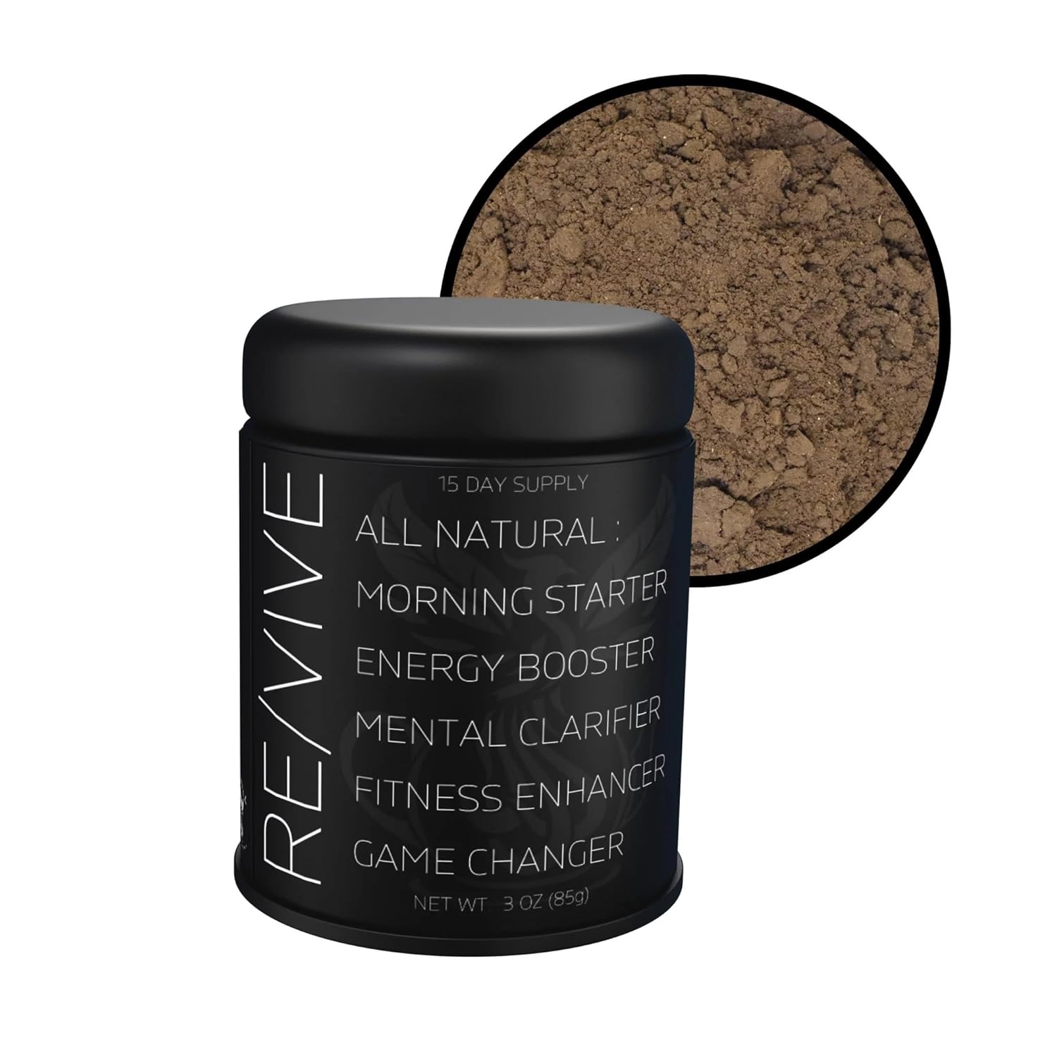 Revival Tea Company RE/VIVE - Mushroom Coffee Alternative - Herbal Tea made from Yerba Mate and Mushroom Powder - Low Caffeine - 3 Ounces