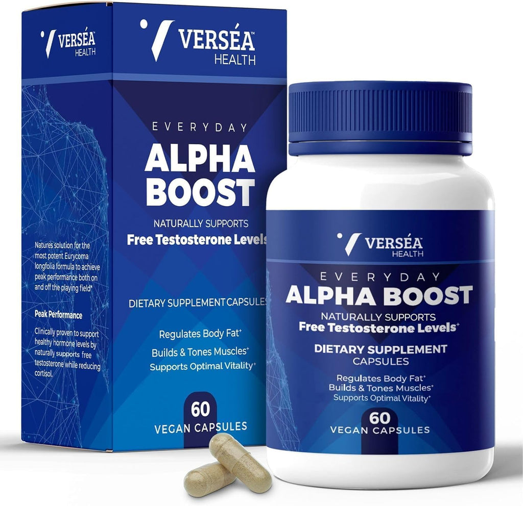 Alpha Boost – Natural Free Testosterone Support, Energy, Stamina, Endurance & Vitality for Men & Women, Multivitamin for Healthy Aging & Performance & Utilizes VESIsorb® (60 Ct)