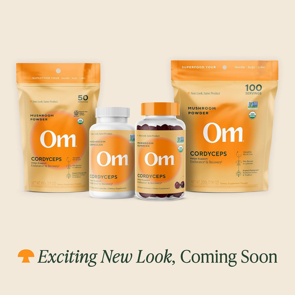 OM MUSHROOM SUPERFOOD Cordyceps Organic Mushroom Powder, 3.5 Ounce, 50 Servings, Energy, Power, Stamina and Endurance Support, Superfood Supplement for Sports Performance