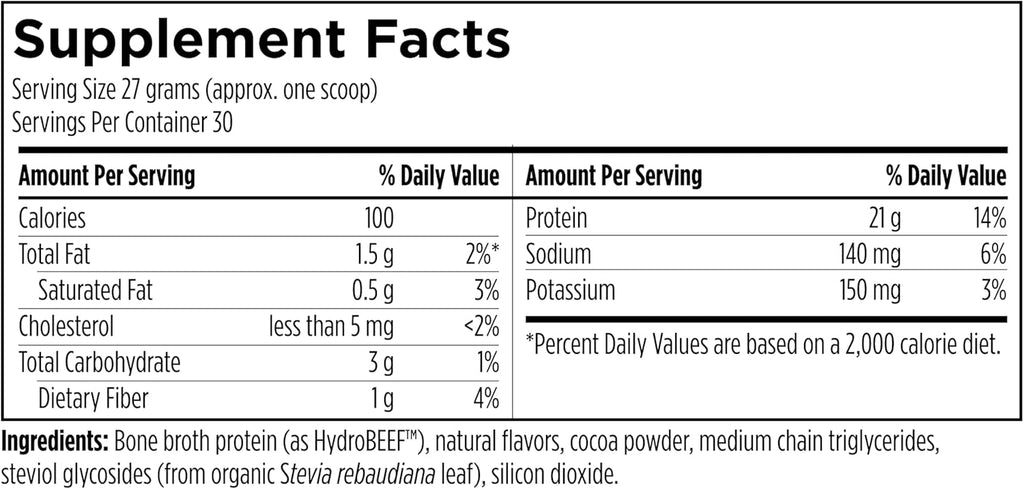 Beef Protein Powder - NSF Certified for Sport Hydrolyzed Protein - Highly Absorbable with Amino Acids, Collagen Precursors - Bone Broth Protein for Athletes (Chocolate, 30 Servings)