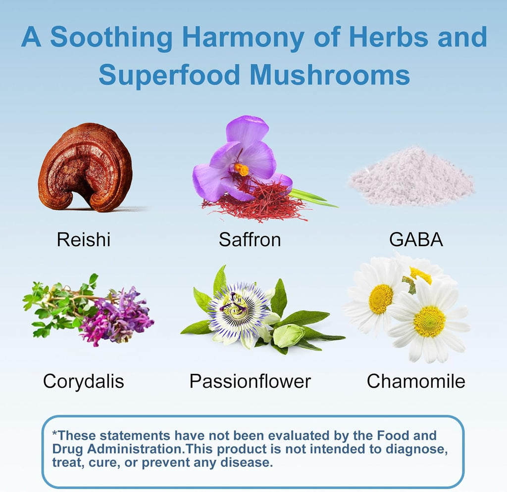 Sleep Mushroom Gummies with Reishi & Lions Mane -Natural Sleep Aid & Relaxation Supplement, Wild Elderberry Flavor, Non-GMO, No Sugar, 120 Count
