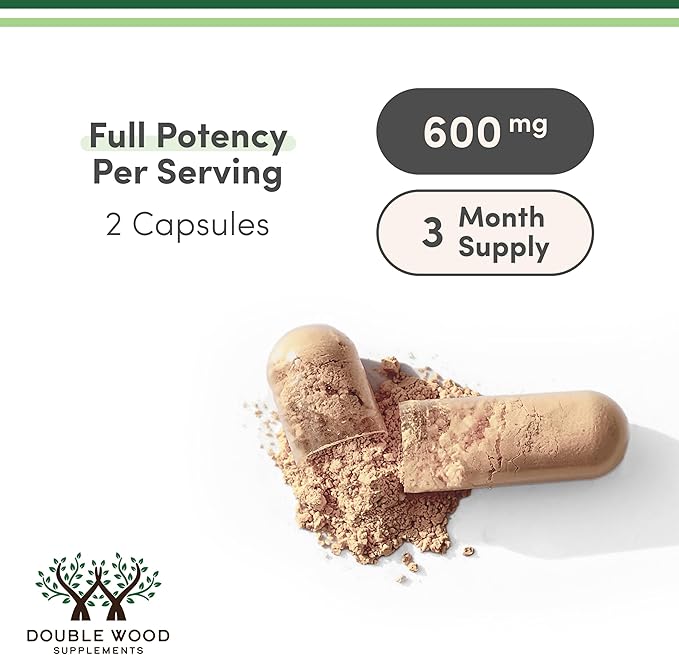 Fadogia Agrestis 600mg Per Serving (180 Capsules) Powerful Extract to Support Athletic Performance (Third Party Tested, Non-GMO, Vegan, Gluten Free) by Double Wood