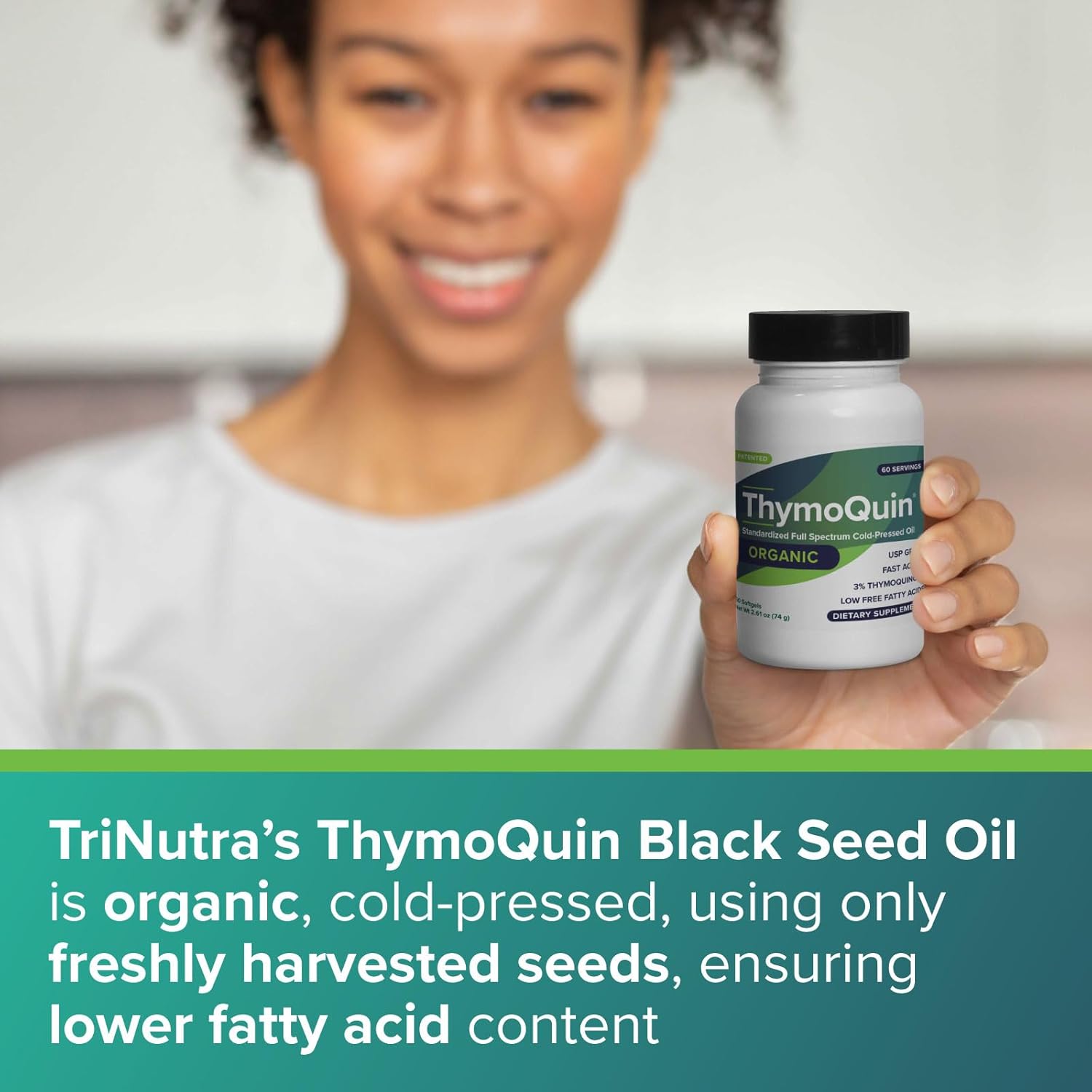 Organic Cold-Pressed Black Seed Oil Capsules for Skin, Joint, Metabolic & Immune Health | USP-Grade Pure Nigella Sativa with 3% Thymoquinone | Non-GMO Black Cumin Seed Oil, 60 Softgel