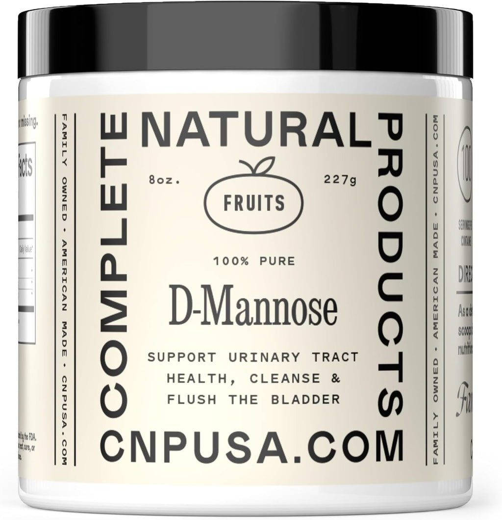 Complete Natural Products Pure D-Mannose Powder Supplement - Bulk D-Mannose 8oz (227 g) 115 Servings for UTI, Bladder, & Urinary Tract Health