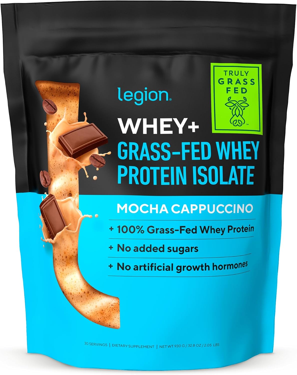 LEGION Whey+ Protein Whey Isolate from Grass Fed Cows - Whey Protein Isolate Powder Low Calorie, Non-GMO, Sugar Free, Lactose and Gluten Free, All Natural Protein Powder for Men & Women 30 Servings
