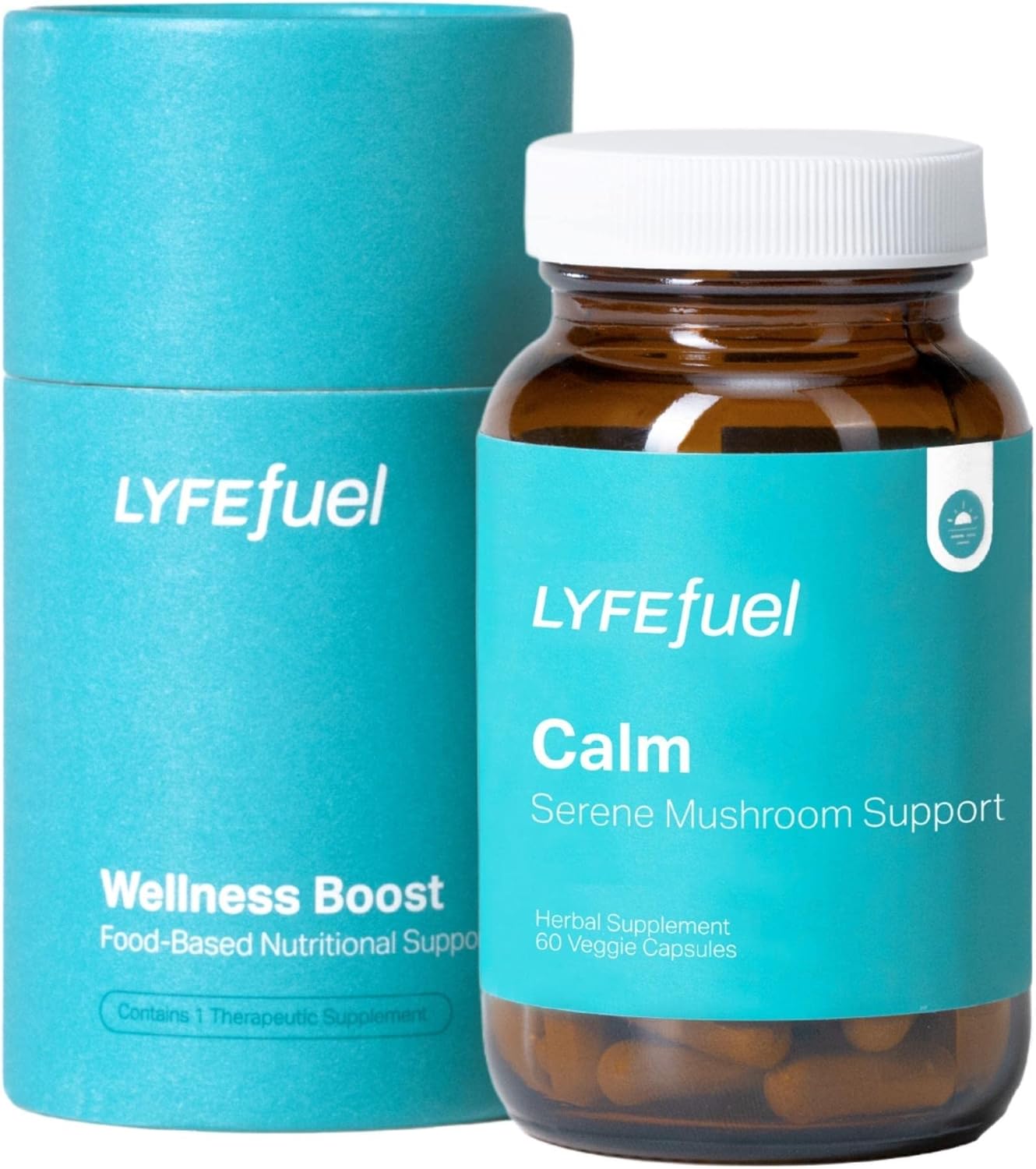 LyfeFuel Adaptogen Blend for Relaxation & Mood Support - Serene Whole Food & Organic Herb Complex to Calm Mind & Body | Lion’s Mane, Chaga, Kava, Lavender | 60 Vegan Capsules