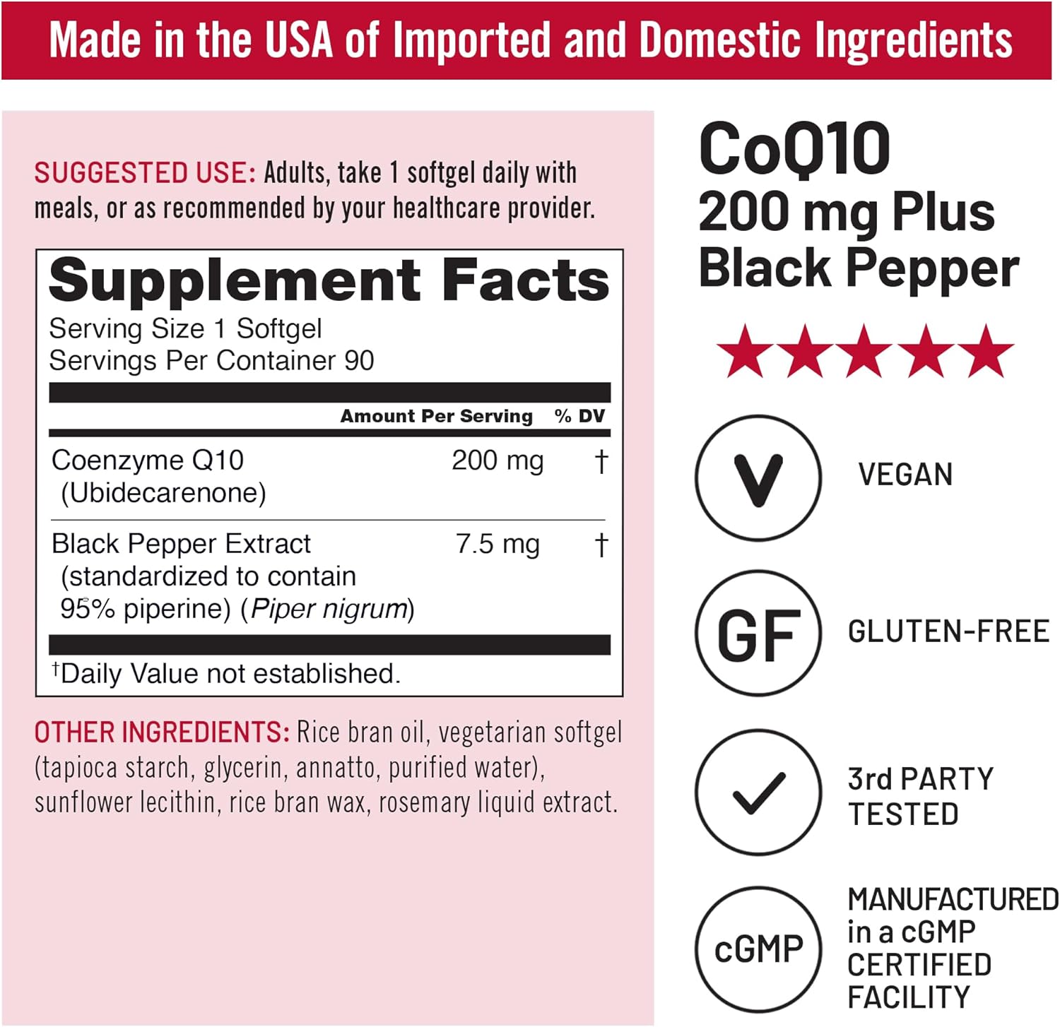 NatureWise CoQ10 200mg + Black Pepper Softgels - High Absorption Coenzyme Q10 + Black Pepper - Antioxidant for Heart Health + Cellular Energy - Vegan, Non-GMO, Gluten-Free - 90 Count[90-Day Supply]