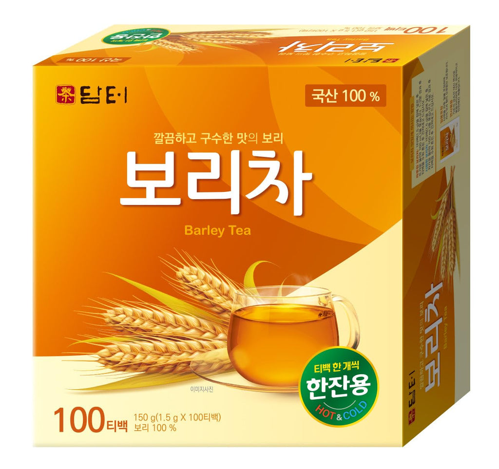 Damtuh Korean Barley Tea – Roasted Boricha Mugicha, Nutty Herbal Tea, Caffeine-Free, 100 Tea Bags (1.5g each)