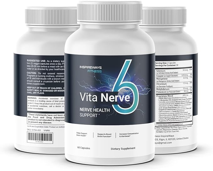 VitaNerve 6 Capsules, Vita Nerve 6 Blood Support Supplement Pills, Maximum Strength, Natural Healthy Circulation Advanced Formula (120 Capsule)