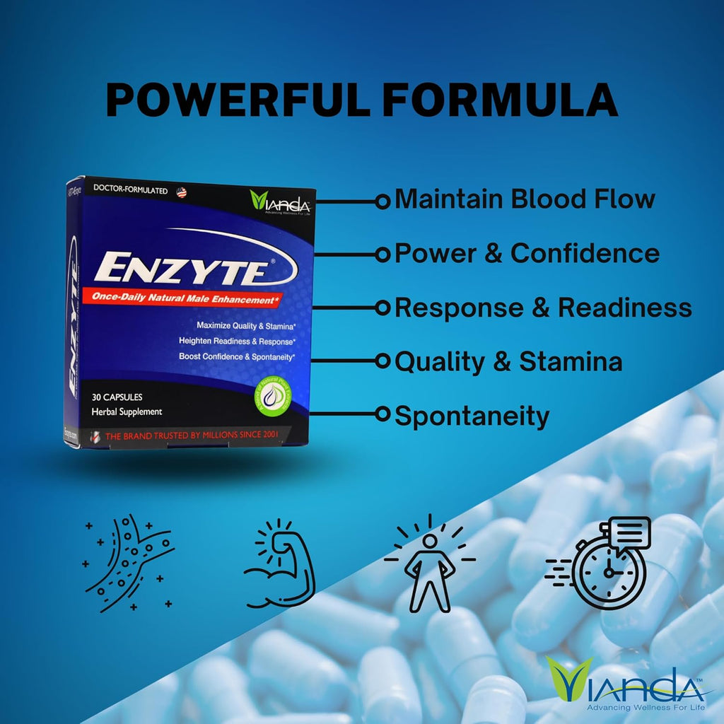Enzyte® Natural Male Enhancement Bundle for Quality and Stamina with Asian Ginseng, Ginkgo Biloba, Grape Seed Extract, Horny Goat Weed - 4 Pack Bundle