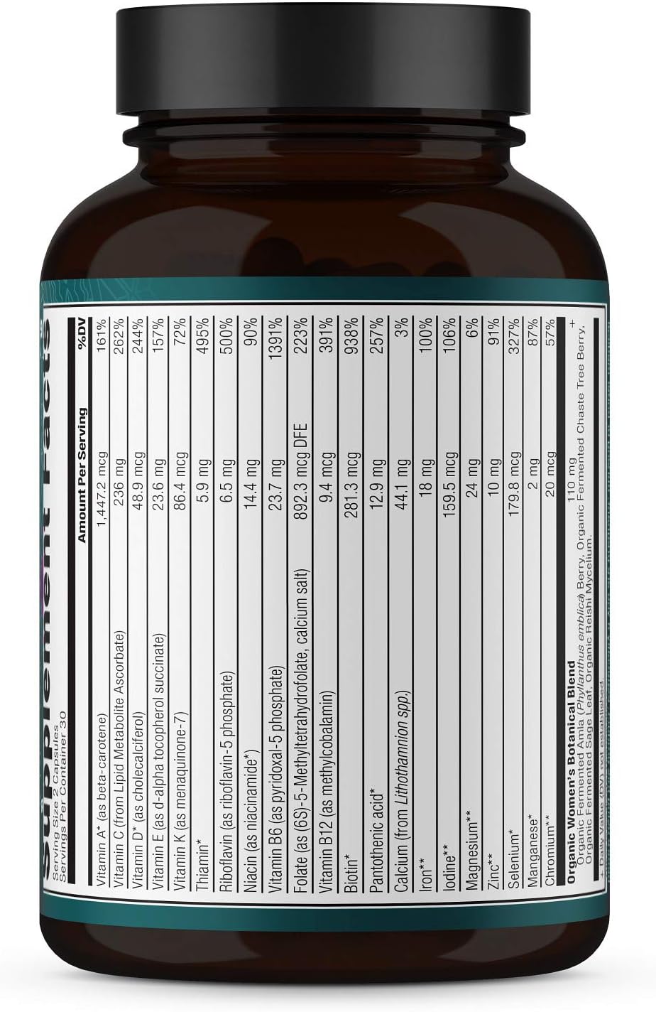 Ancient Nutrition Multivitamin for Women, Women's Fermented Multivitamin with Vitamin C, D, K, Zinc & Magnesium, Immune Support, Vegan, 60 Ct