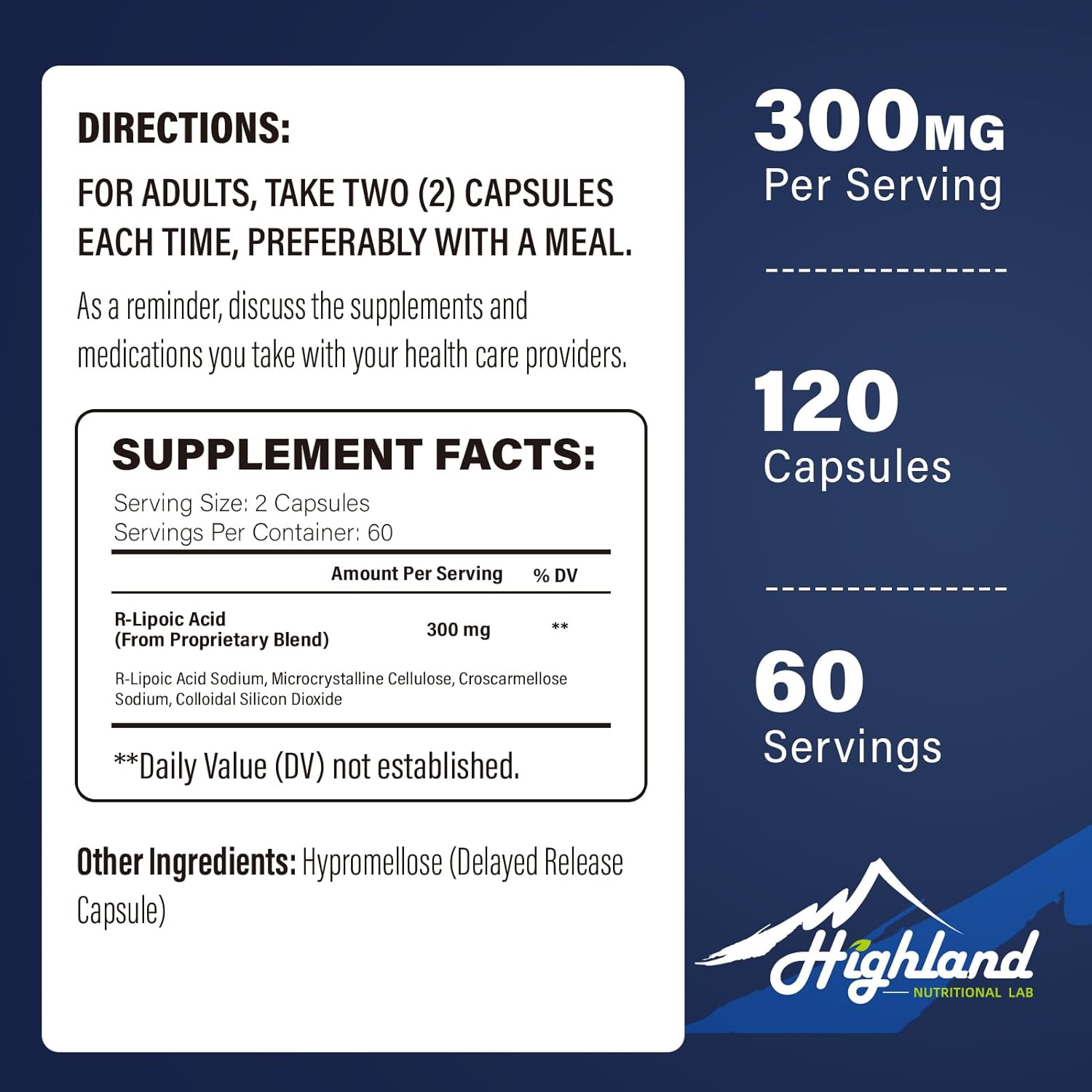 R Lipoic Acid (Na) 300mg per Serving, 120 Capsules, Up to 5X Improved Absorption, Excellent Nutritional Supplement for Healthy Metabolism Support and Antioxidants-1 Bottle