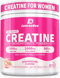 Creatine HMB for Women 5g Micronized Creatine Monohydrate Powder with Collagen Pre Workout Supplement for Muscle Support Energy & Endurance Sugar Free,Strawberry Flavor 30 Servings