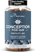 Conception For Him – Fertility Supplements for Men, Male Fertility Booster & Prenatal – Optimal Sperm Count, Motility Strength – Ashwagandha, Folate Folic Acid,Magnesium & Zinc – 60 Veg Soft Capsules