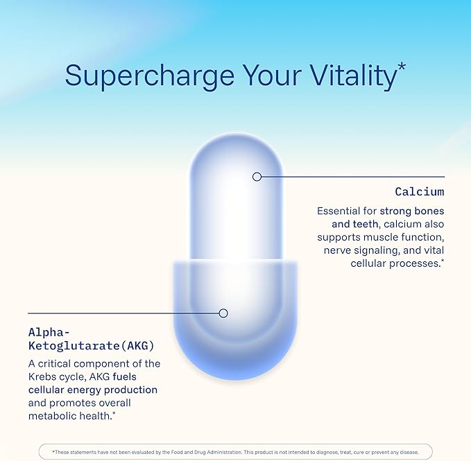 ProHealth, Ca AKG Supplement (Alpha Ketoglutarate) (1,000 mg per 2 Capsule Serving, 60 Capsules). Supports Cellular Energy, Metabolic Function and Healthy Aging Processes (3 Pack)
