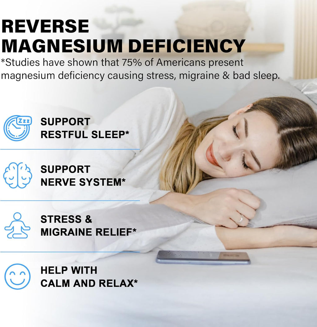 Magnesium Complex Supplement 8 Forms, 500mg Magnesium Glycinate, Malate, Citrate, High Absorption Mg for Calm, Sleep, Mood & Healthy Muscle, Pack of 2, Total 120 Vegan Capsules