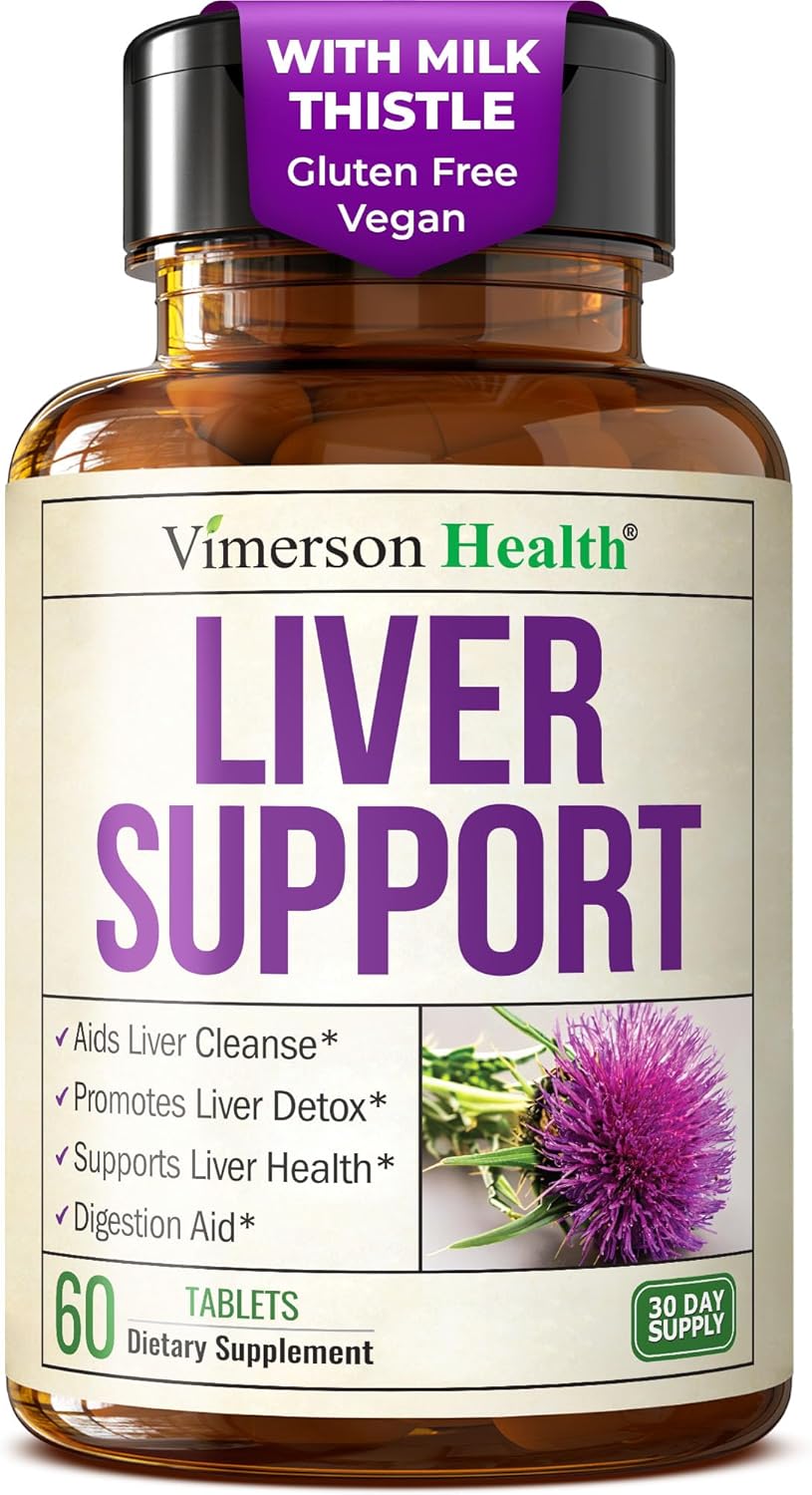 Liver Cleanse Detox & Repair Milk Thistle Supplement - 60 Tablets Herbal Liver Support - Choline, Artichoke Extract & Chicory. Dandelion Root Supplement to Promote Cellular Repair & Digestion - Vegan