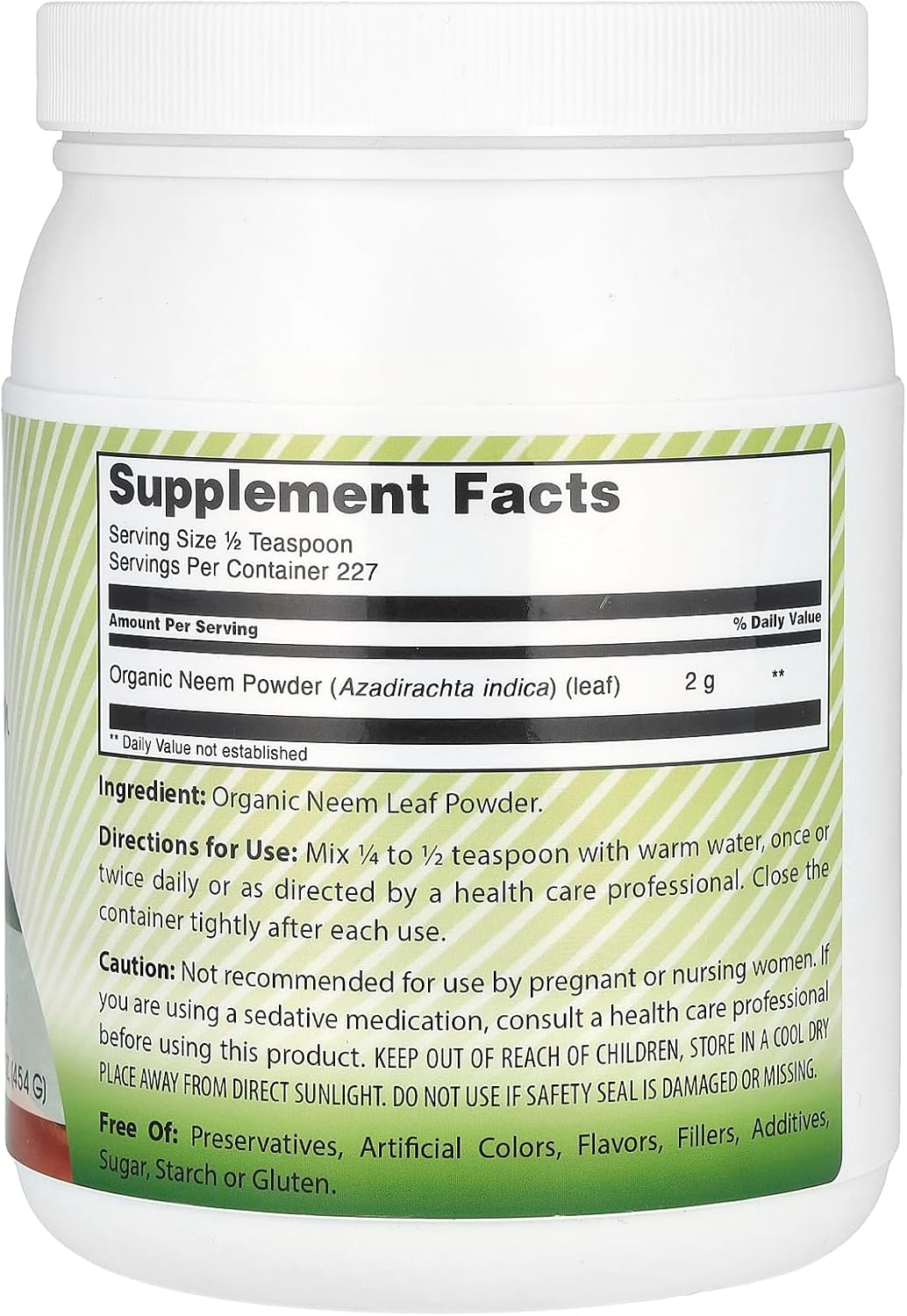 Amazing India USDA Certified Organic Neem Powder (Non-GMO) 16oz - Promotes Blood Purification, Healthy Immunity & Healthy Skin