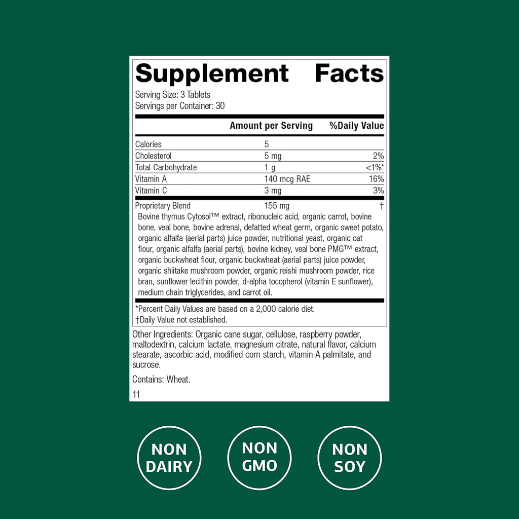 Standard Process Congaplex Chewable - Supplement for Immune System Support with Vitamin A - Supports Thymus Gland & Protein Synthesis - Non-Dairy & Non-Soy - 90 Tablets (30 Servings)