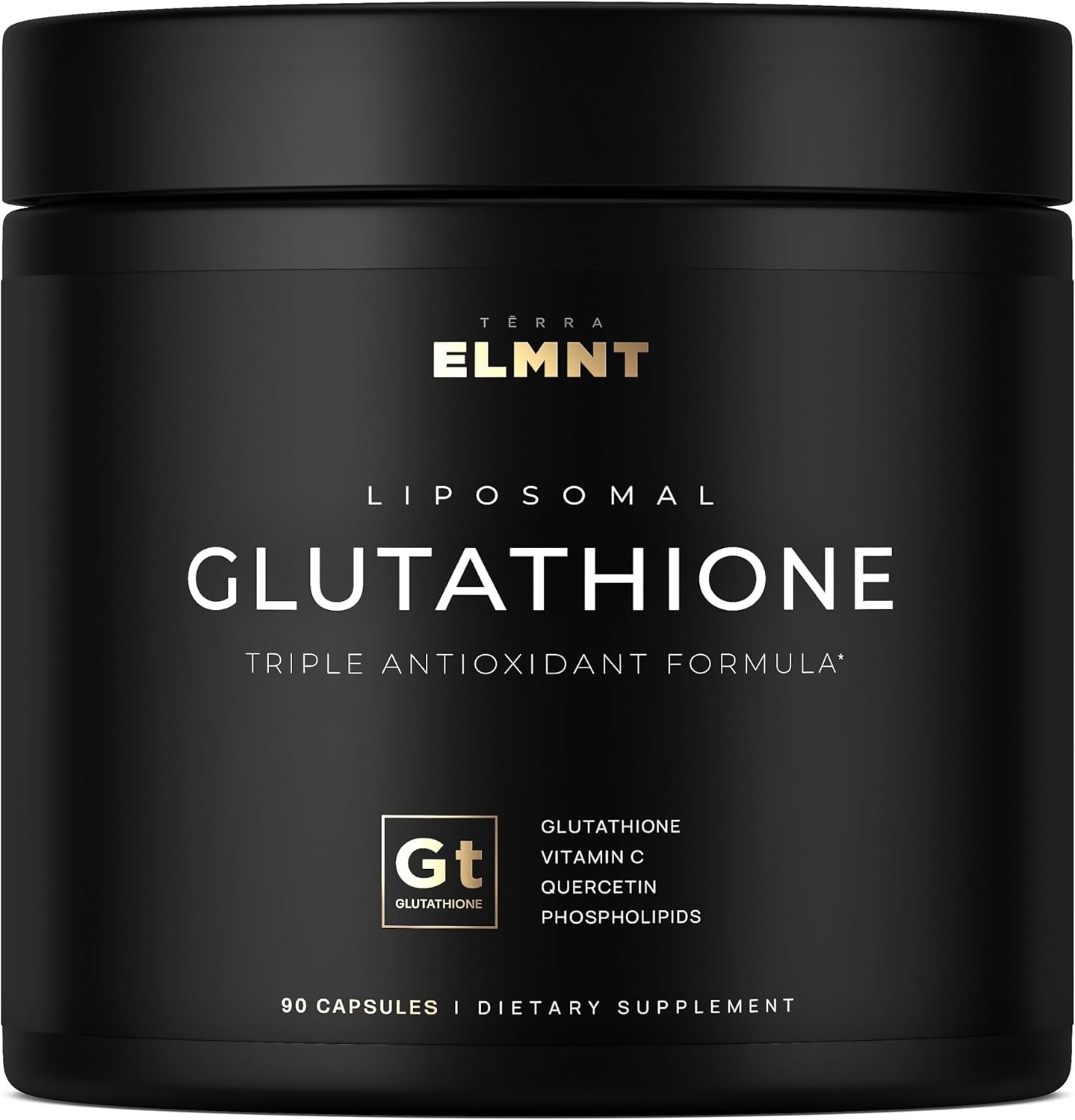 ELMNT 2150mg Super Liposomal Glutathione Supplement w. Vitamin C, Quercetin & Pure L Glutathione 2000mg Triple Action Formula Glutathione Liposomal Supplement w. Phospholipid Layer - 90 Pills, Non-GMO