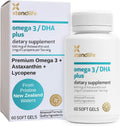 Xtendlife Omega 3 DHA Plus Fish Oil Supplement - 1100mg Omega-3 with DHA and EPA - Includes Lycopene and Astaxanthin to Support Heart, Brain, Eye, and Skin - 1 Month Supply (60 Count)