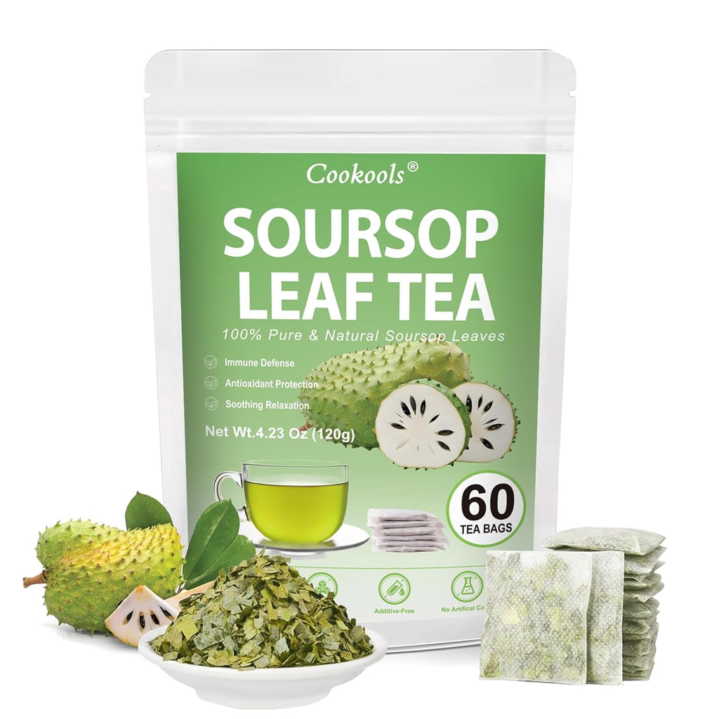 Soursop Leaves Tea 2g x 60 Teabags | 100% Natural Graviola Tea Immune, Antioxidant Boost & Relaxation | Caffeine-Free Herbal Tea