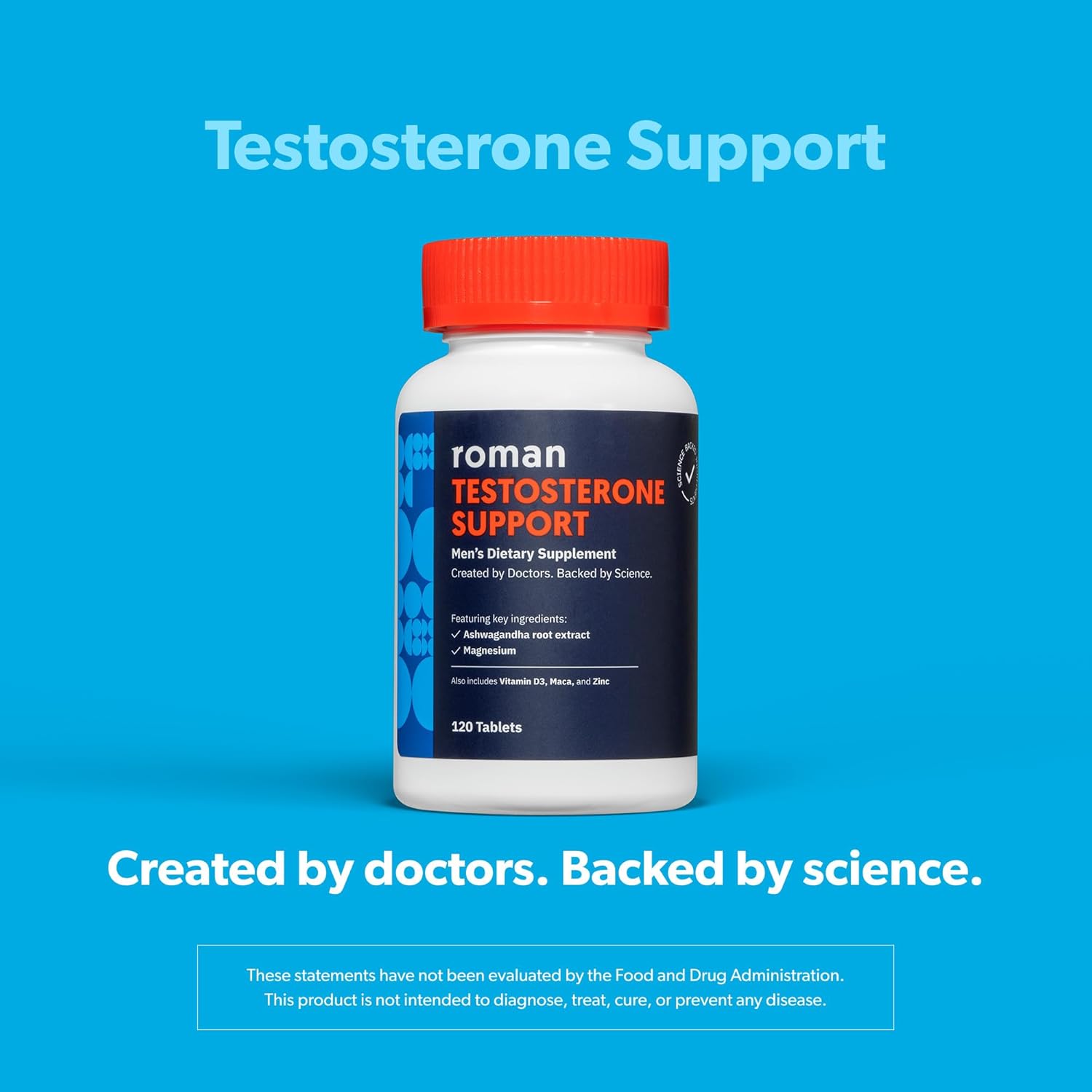 Ro Testosterone Support | Daily Nutritional Supplement with Ashwagandha & Magnesium | (120 Tablets)