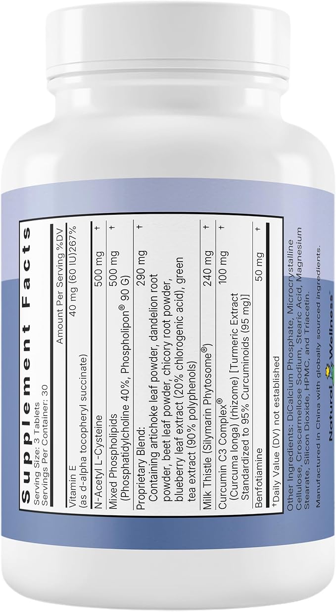 Natural Wellness Clinical Liver Support – Physician-Formulated Milk Thistle & Curcumin Blend for Detox, Repair & Healthy Liver Function – 12 Powerful Ingredients, Maximum Absorption