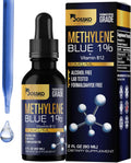 Bossko Methylene Blue 1% Solution 99.99% Pure Pharmaceutical Grade with B12 & Magnesium | Brain & Cellular Support | Third-Party Tested Dietary Supplement Drops Made in USA 60ml