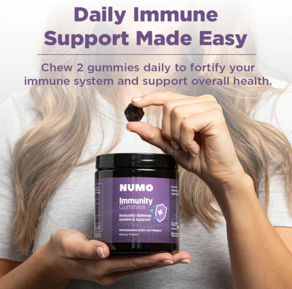 Numo Elderberry Gummies - Immune System Support with Antioxidants Supplement - Complete Formula with Sambucus Fruit, Vitamin D3, Zinc, Vitamin C, Probiotics - Organic, Vegan & Kosher - 60 Count