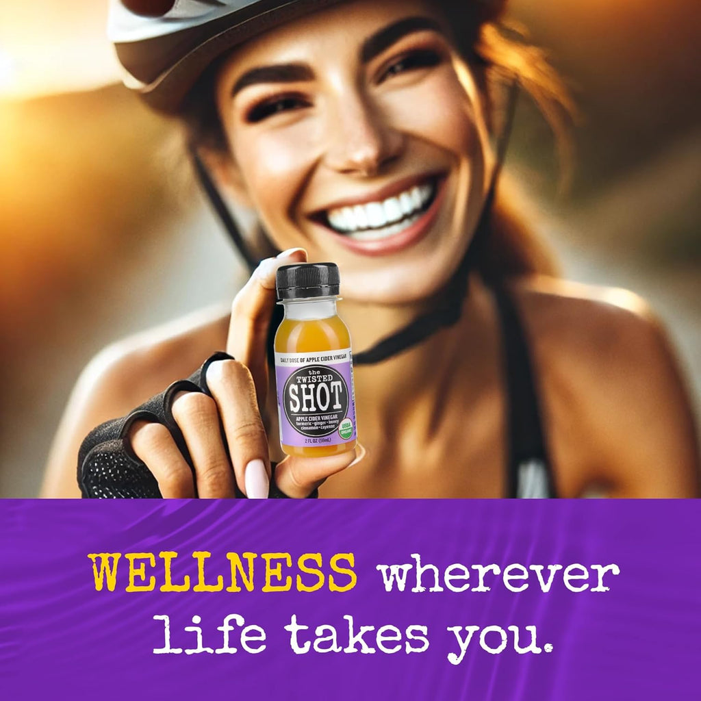 The Twisted Shot | Organic Apple Cider Vinegar Wellness Shots with Ginger, Turmeric, Honey, Cinnamon and Cayenne | Digestion, Immunity, and Gut Health Support | Ready to Drink | 32 oz
