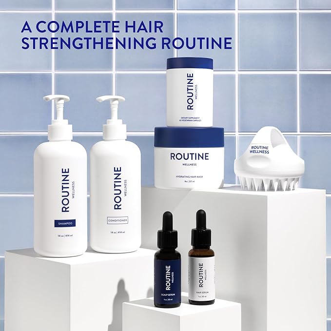 Routine Wellness Anti-Thinning Volumizing Shampoo and Conditioner Set for Thinning Hair & Hair Loss - Grow Your Confidence with Biotin & DHT Blockers - Pear Blossom & White Lotus Set